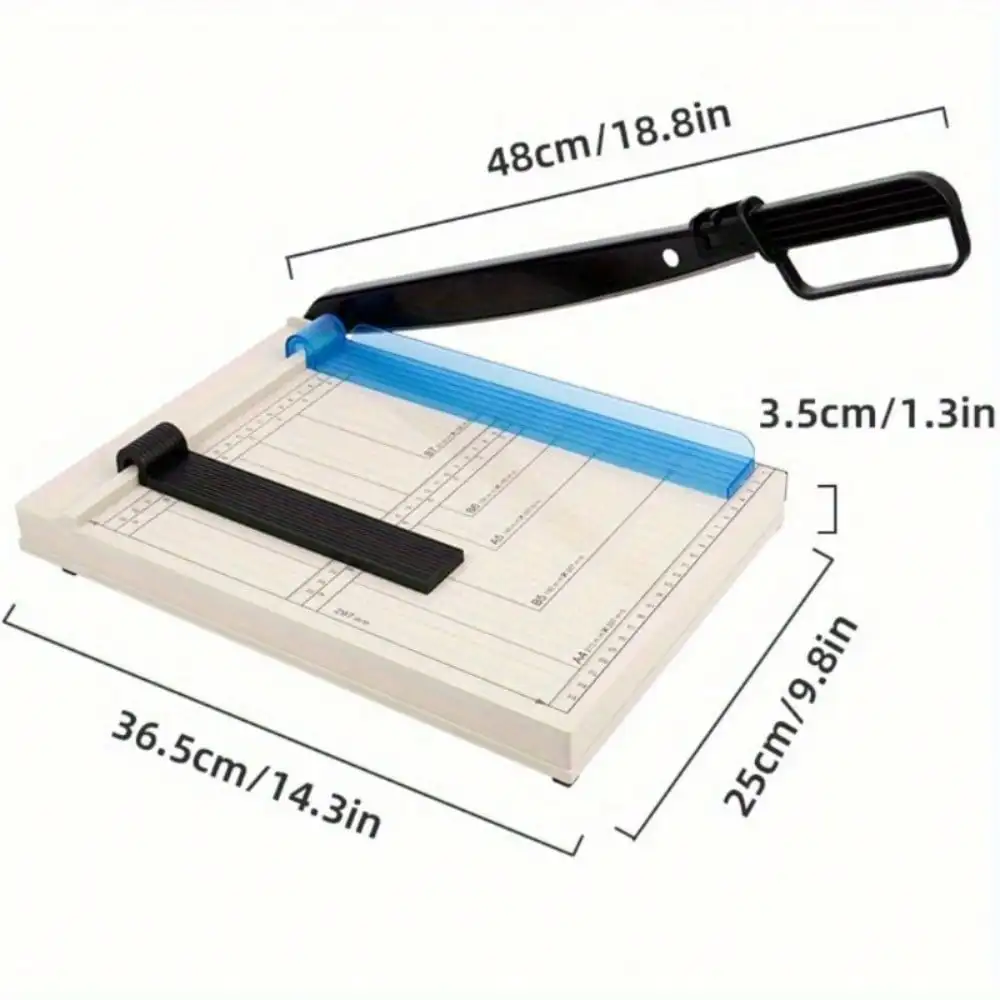 12インチ手動トリマーカッター：16枚裁断可能、安全ガード、人間工学に基づいたグリップ、写真トレイ