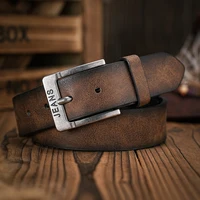 A Men's and Women's Casual Retro Belt Western Style! PU Leather Belt with Metal Buckle, Suitable for Daily Work Wear 1