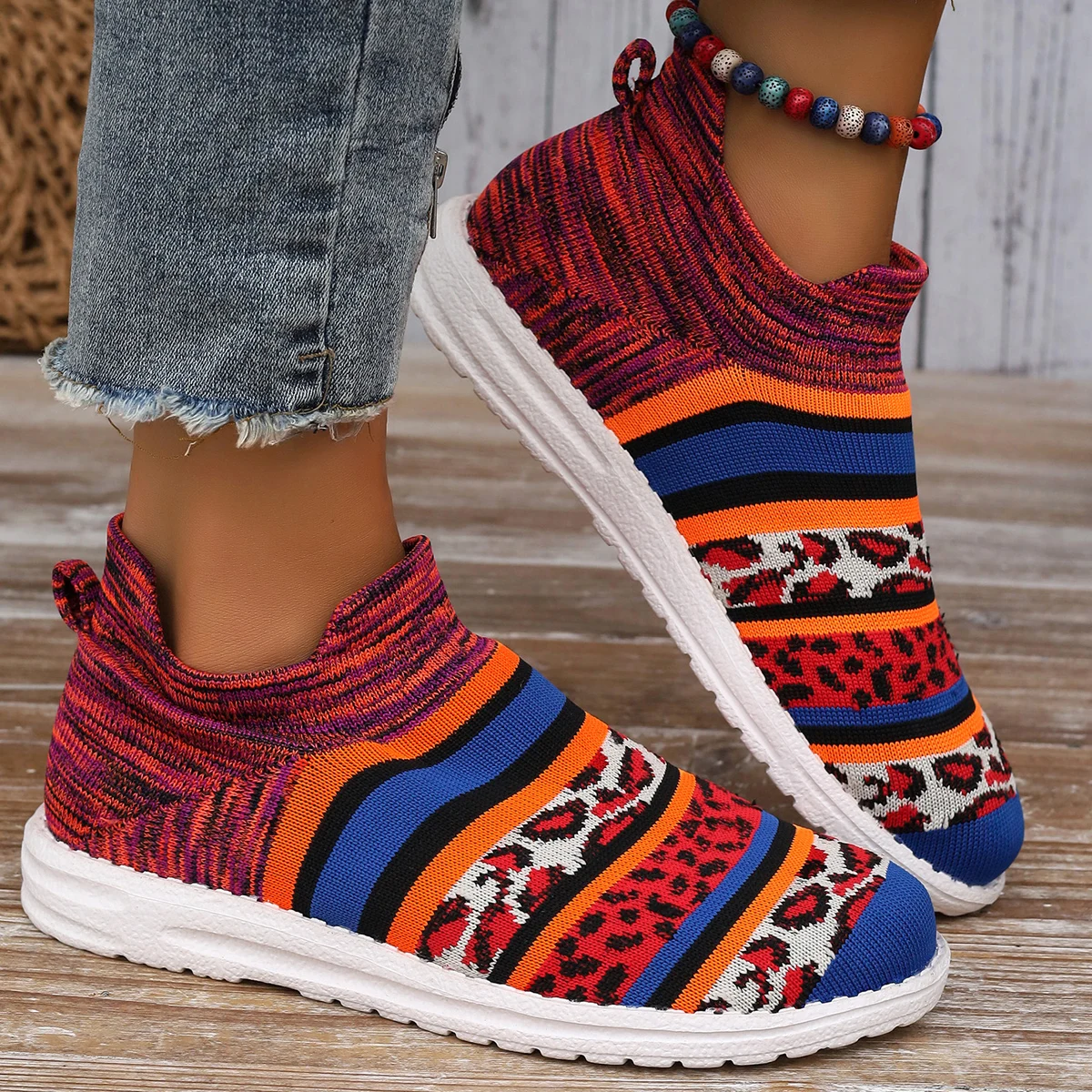 Frauen Turnschuhe lässig gemütlich stricken Walking Designer Schuhe Frauen neuen Trend Mode flache Turnschuhe Frauen Mesh atmungsaktive Slipper