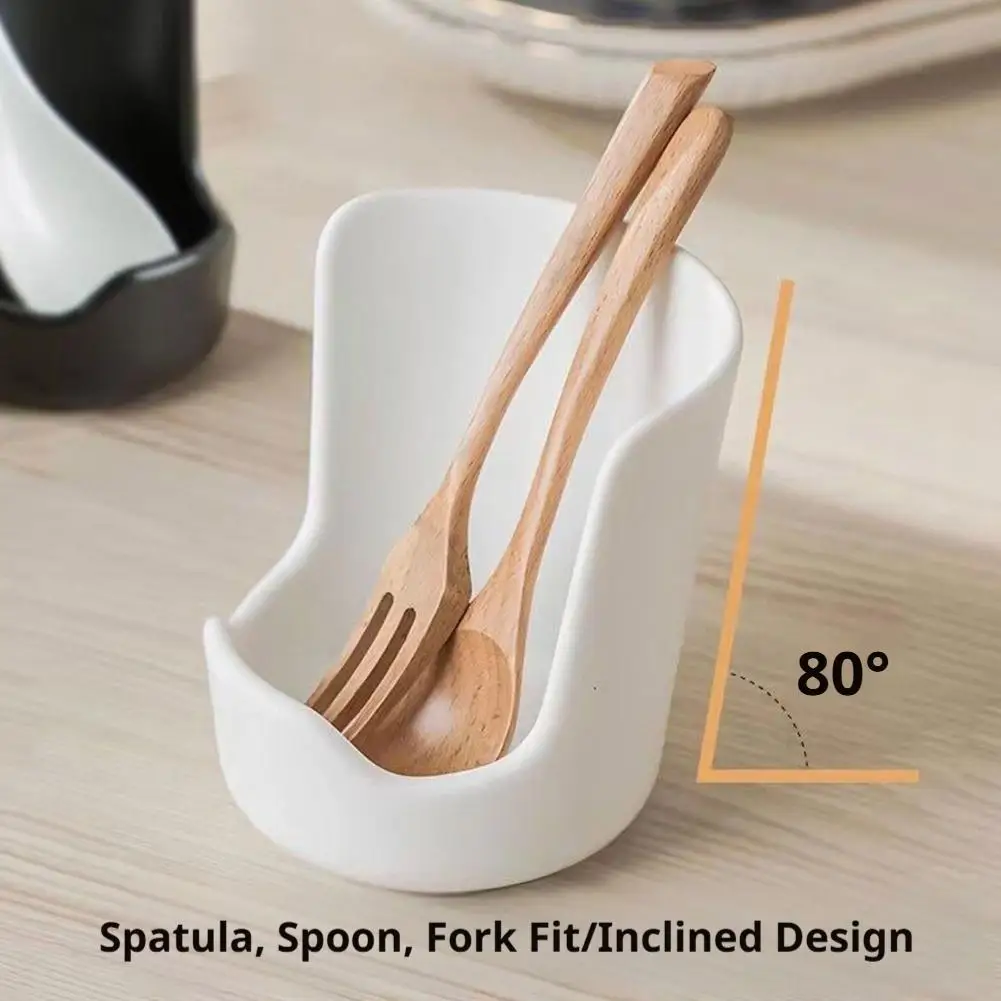 Pot Lid Rack Non-Slip Spatula Holder Water Tray Soup Spoon Rack Desktop Decor Kitchen Storage Rack Accessories