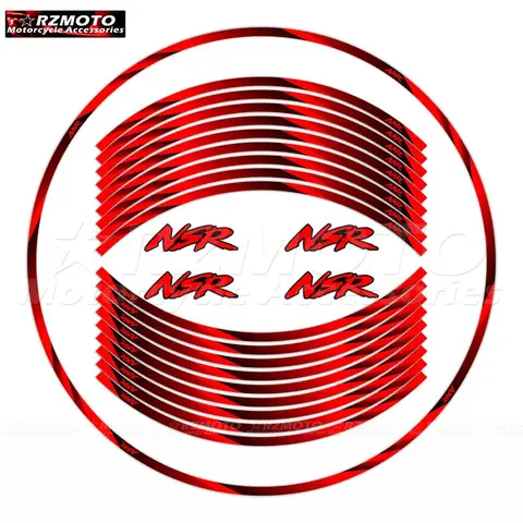 Motorcycle Wheel Stickers Reflective Rim Decal 17 Inch Stripe Tape Sticker Accessories For HONDA NSR