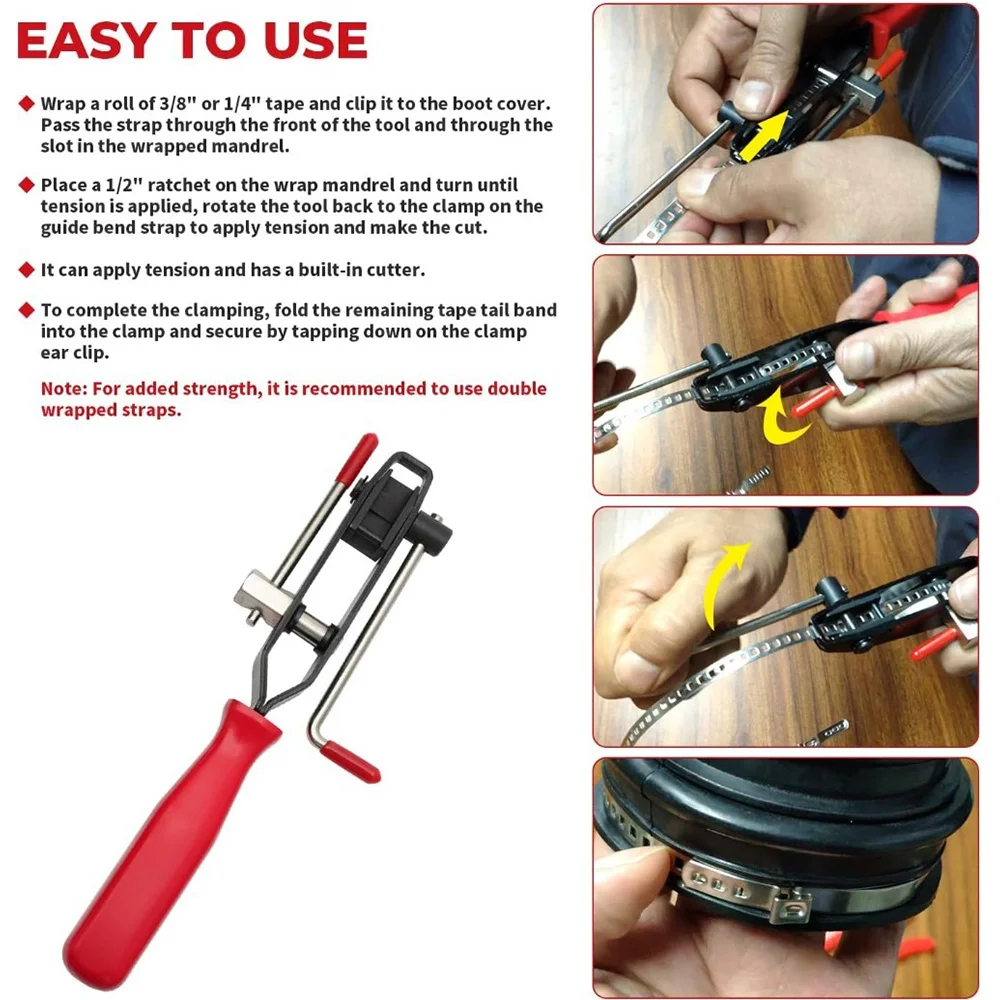 Imagem -06 - Kit de Ferramentas Manuais de Dobra de Carro para Filtro de Combustível de Tubo de Escape e Ferramenta de Instalação Durável Multifuncional Alicate de Braçadeira de Inicialização de Junta cv 12 Peças