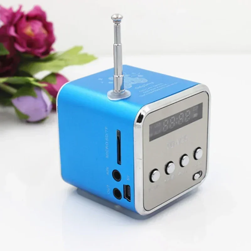 Radio portátil recargable, mini radio portátil, Bluetooth alto, voz portátil, adecuada para computadora, teléfono móvil, música