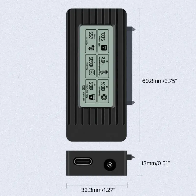 918C USB3.1 TypeC HDDs Case Устройство чтения жестких дисков для жестких дисков 2,5 3,5 со светодиодным дисплеем