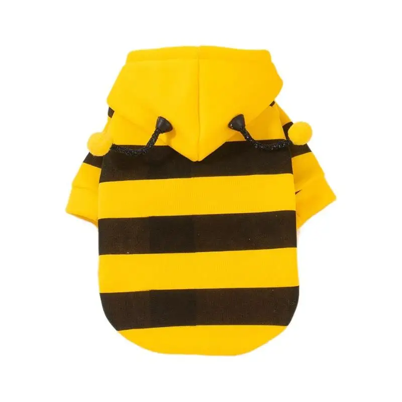 Bienen-Haustier-Hoodie Winter Warmer Fleece Hunde- und Katzenkostüm Cosplay Pullover Outfit für kleine und mittelgroße Welpen und Kätzchen für die Feiertage – Detail 8