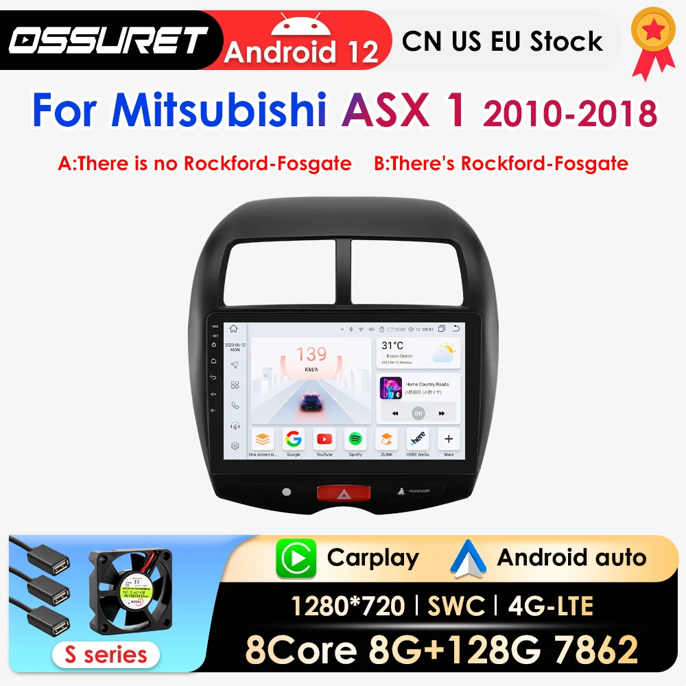 

Автомобильный радиоприемник AI Carplay Android для Mitsubishi ASX 1 2010 - 2018 автомобильные интеллектуальные системы аудио Navi GPS Авторадио 7862