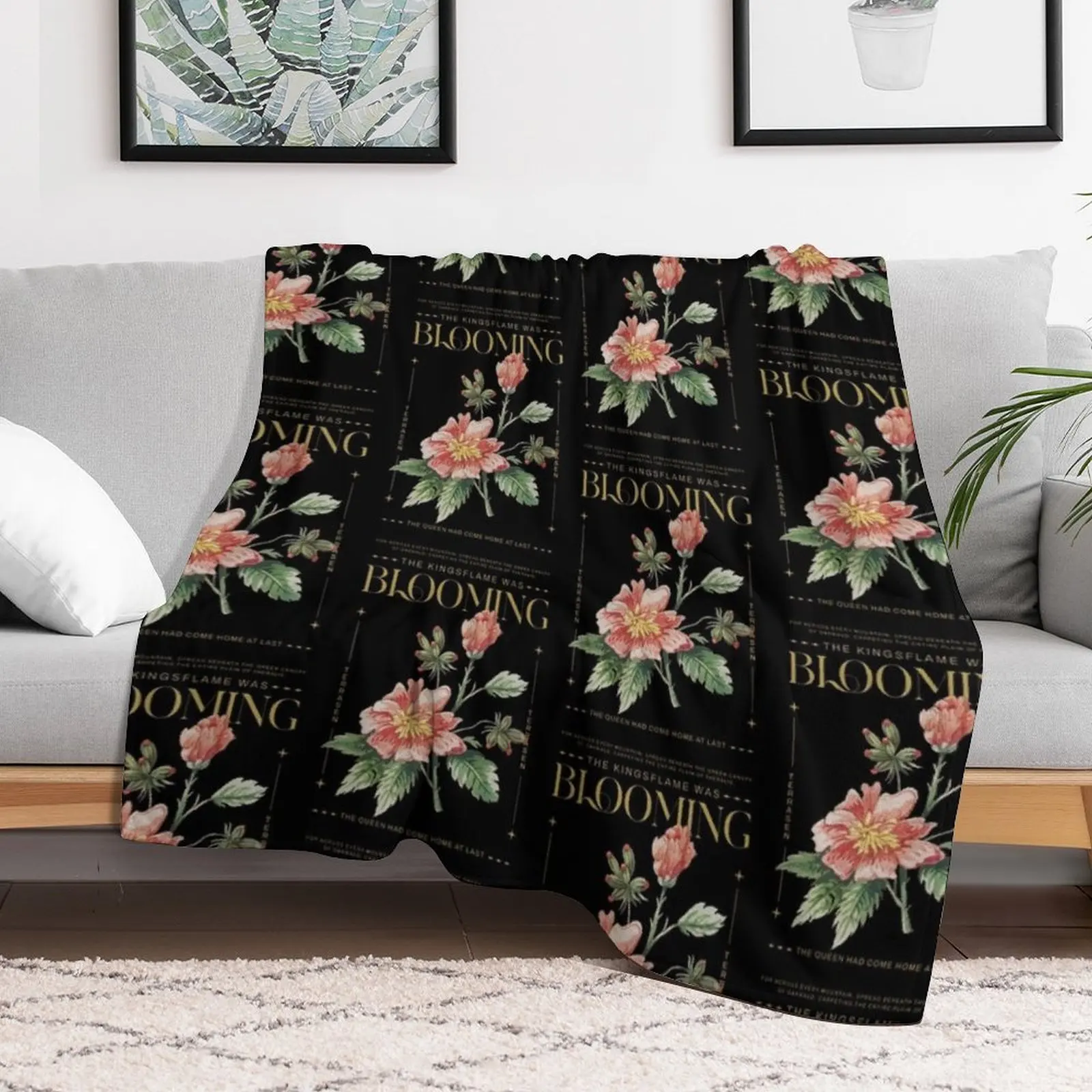 Throne Of Glass The Kingsflame Was Blooming Throw Blanket Bed covers Extra Large Throw Sofa halloween Blankets