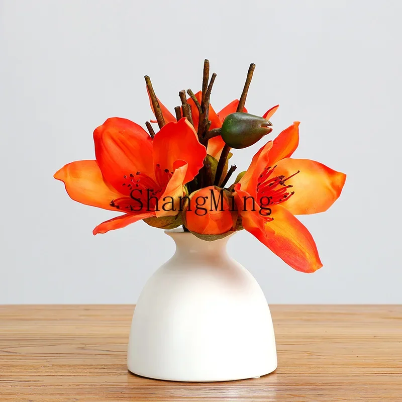 

CLL feel silk flower simulation magnolia handle bouquet kapok window beauty Chen high-end fake bouquet