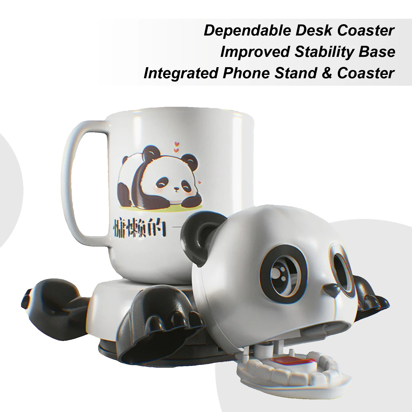 Creative Coaster Panda Cup Pad Cute Funny Panda Coaster Drinks Holder Cute Animal Figure Ornament Desktop ornaments fun toys