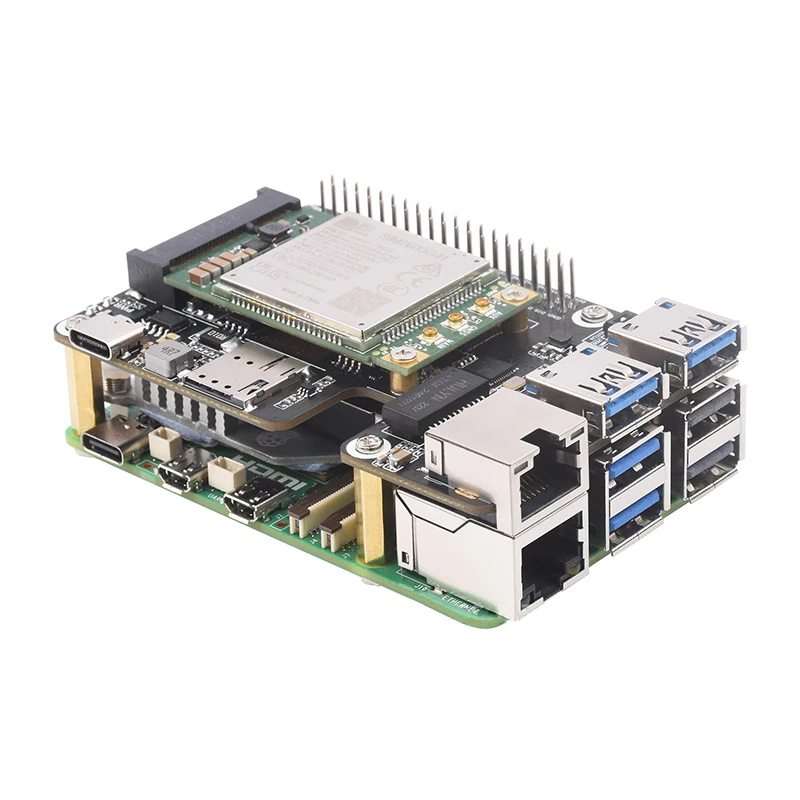 PCIe TO MiniPCIe 4G Gigabit Ethernet RJ45 USB-концентратор HAT+ Дополнительный SIM7600G-H/EG25-G для Rasberry Pi 5