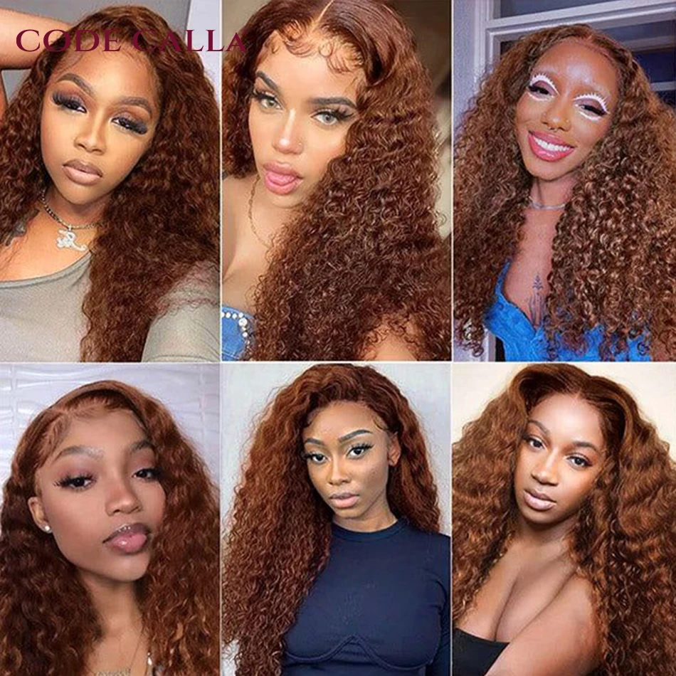 Brazilian 13X4 Hd Lace Front Pruik Deep Wave Brown Pruik Nat En Golvend Kant Front #4 Colored Remy Deep Curly Human Hair Voor Vrouwen