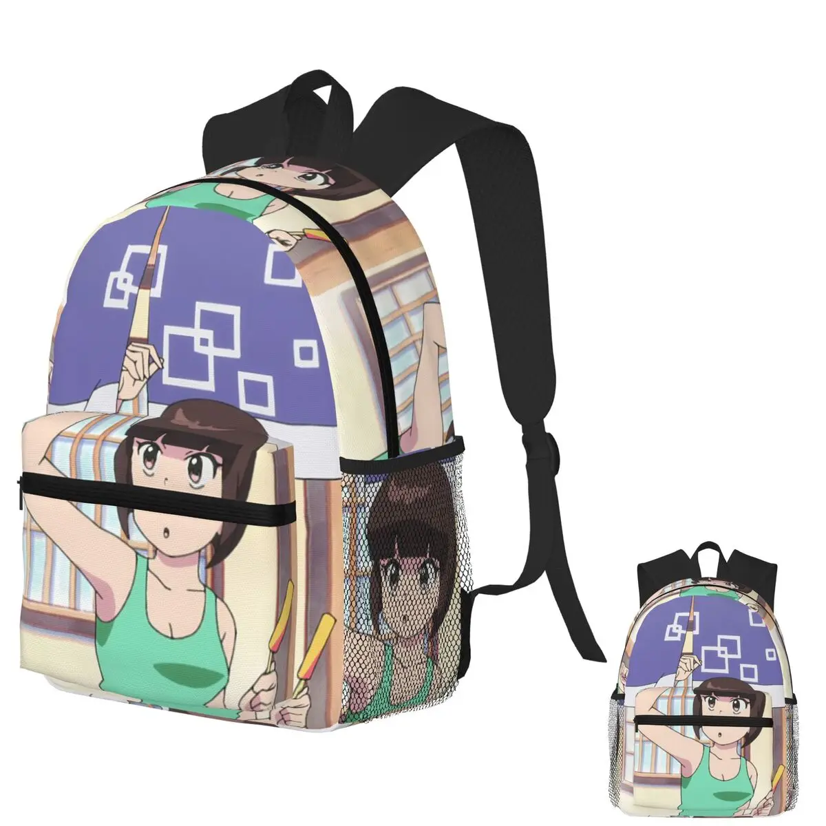 アニメらんま 12 ナビキ天道学生バックパックスクールバッグハイキング旅行デイパック少年少女ファッションランドセルショルダーバッグ