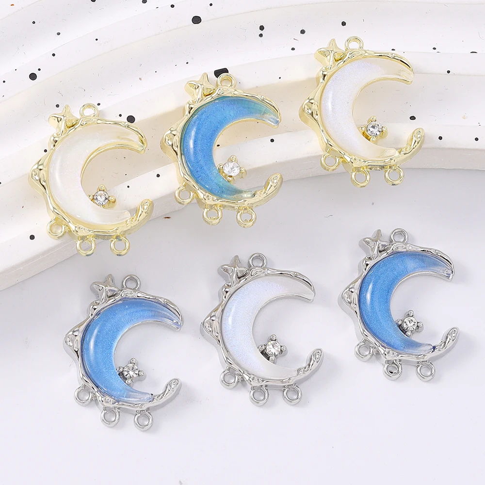 

5pcs Cute Crystal Moon Charms Pendants for Necklace Earrings Bracelet DIY Jewelry Accessories Supplies