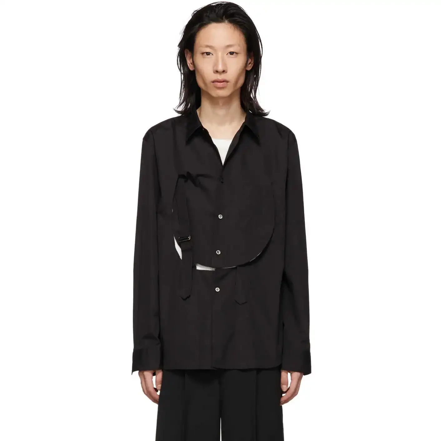 

YOJI OOAK POPLIN SHIRT CDG рубашка с открытой петлей и хлопковая повседневная рубашка с вырезами