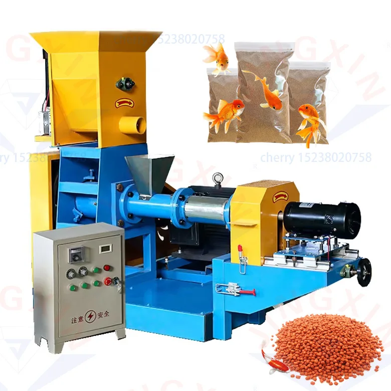 Factory Supply Floating Fish Feed Extruding Machine Animal Puffed Feed Pelleting Making Machine for Sale