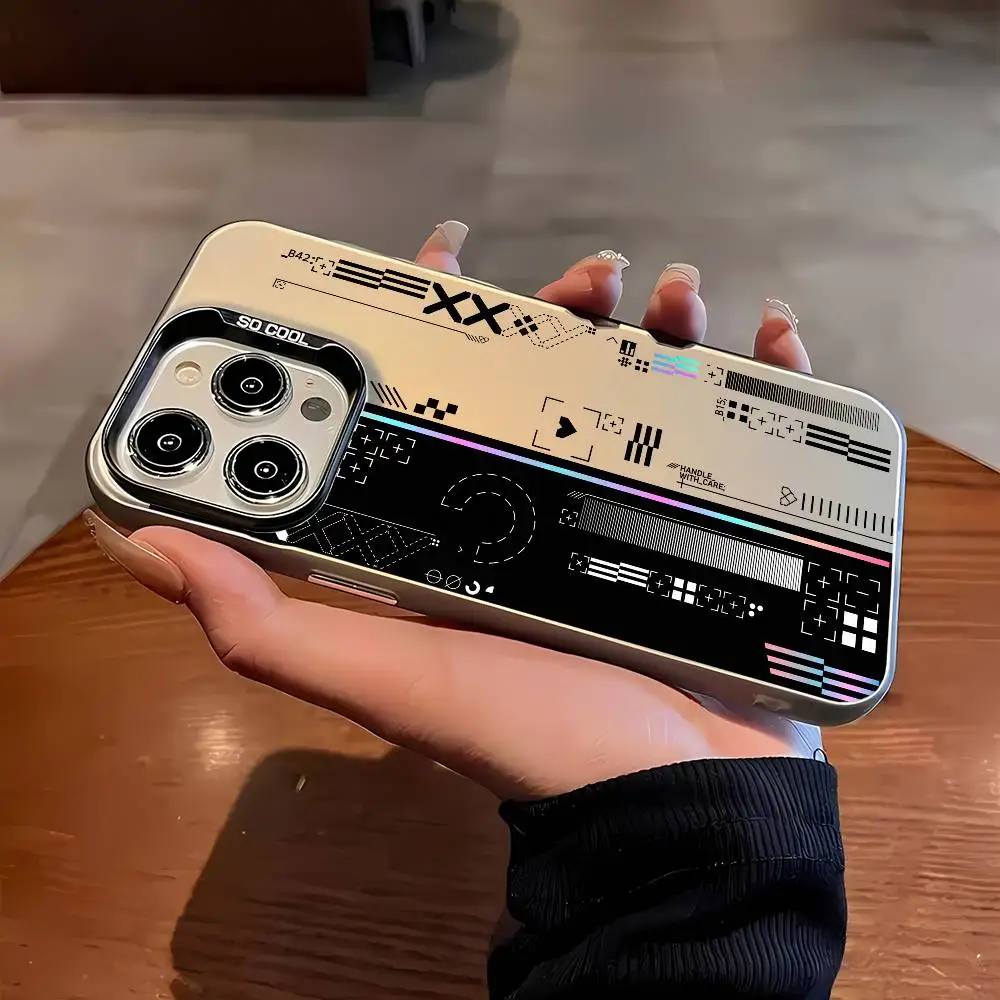 C-CSGO-funda de teléfono con estampado de corriente, funda de moda para IPhone 16 15 14 13 12 11 Mini Pro Max X XR XSMAX 8 7 Plus, parte trasera mate anticaída C