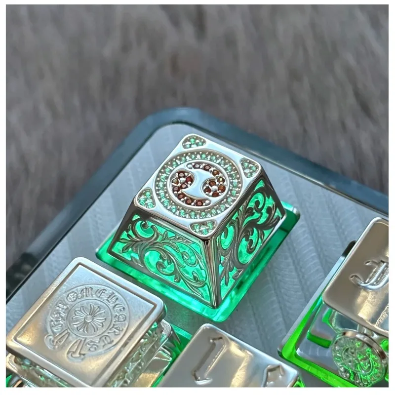 12 Constellations Metal Keycaps Hollow Backlit Keycap Original Artisan Keycaps cherry profile Custom Mechanical Keyboard Key cap