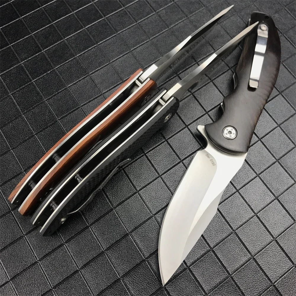 Tactical 0606 Ball Bearing Flipper Folding Knife 9cr18mov Blade Wooden/G10 Handles Pocket Camping Knives Outdoor Hunting Tools