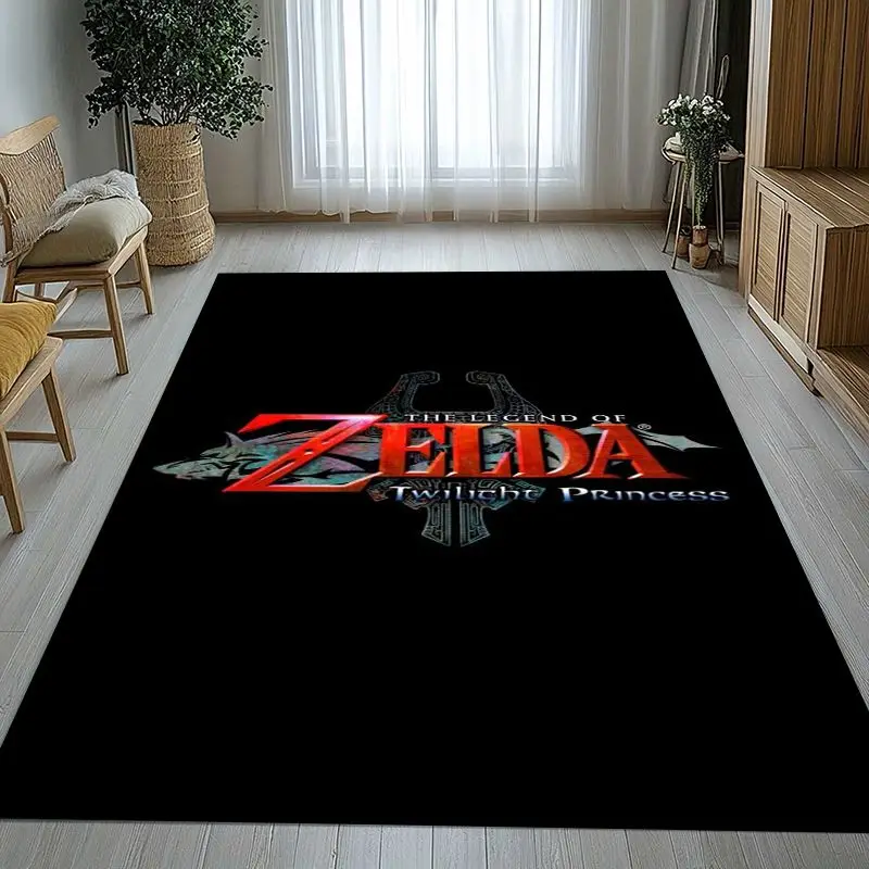 Vintage Game Z-Zelda Hylian Crest Link Area Rug,Non-Slip Carpet Mat for Living Room Bedroom Playroom,Sofa Floor Rug,Home Decor