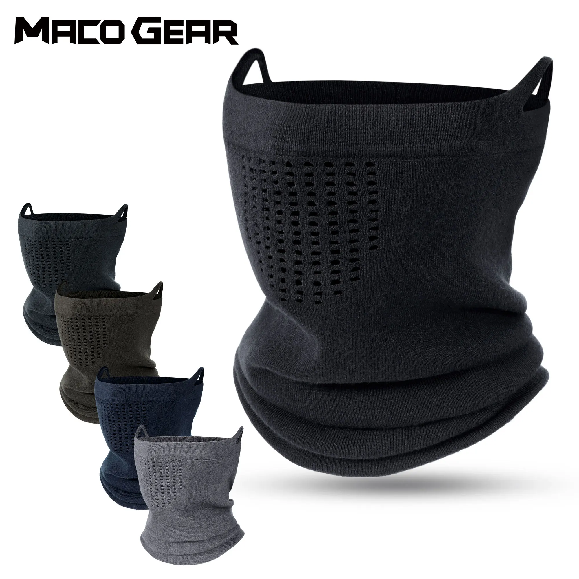 Winter Motorcycle Face Mask Thermal Balaclava Windproof Neck Warmer with Ear Loops for Helmet Riding Skiing Cycling Men Women