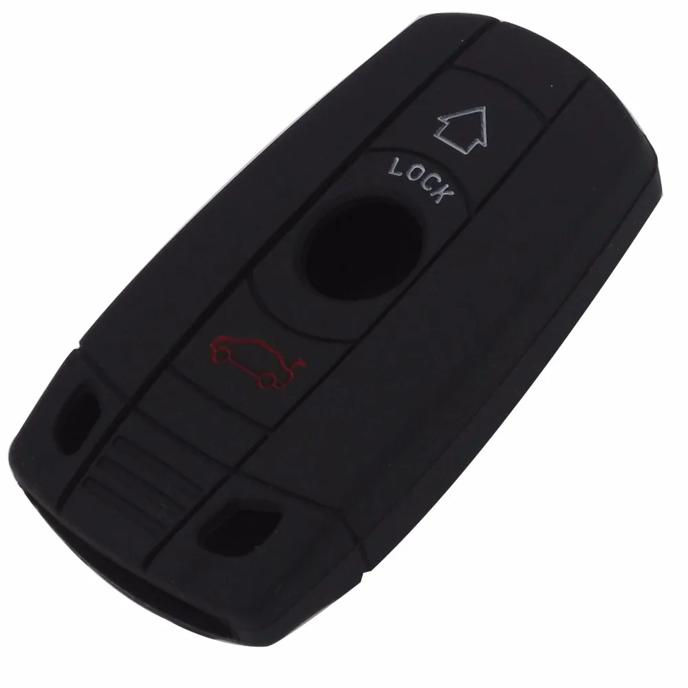 jingyuqin 3 Buttons Remote Silicone Car Fob Key Case Cover For BMW X1 X5 X6 1 3 5 7 E Series Z4 M3 M5 Smart Key