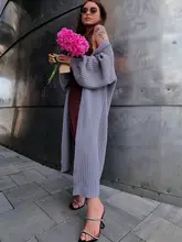Long Knitted Cardigan Women Tops #5
