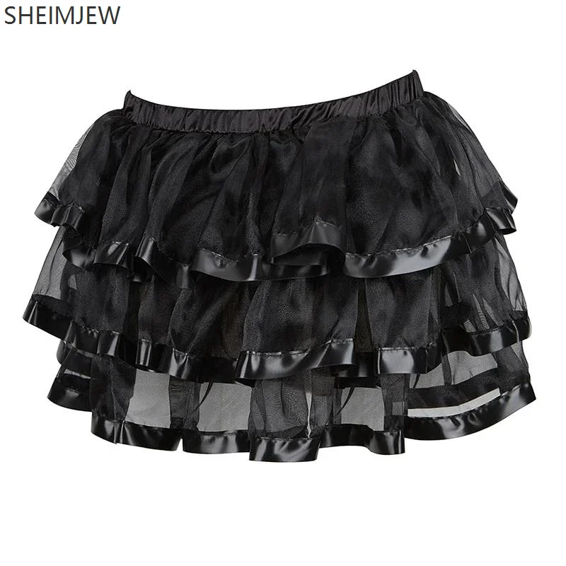 Women's Performance Steampunk Skirt Gothic Women's Skirt Chemise Y2k Mesh Sexy Super Short Ballet Tutu Women's Tulle Skirt 2025