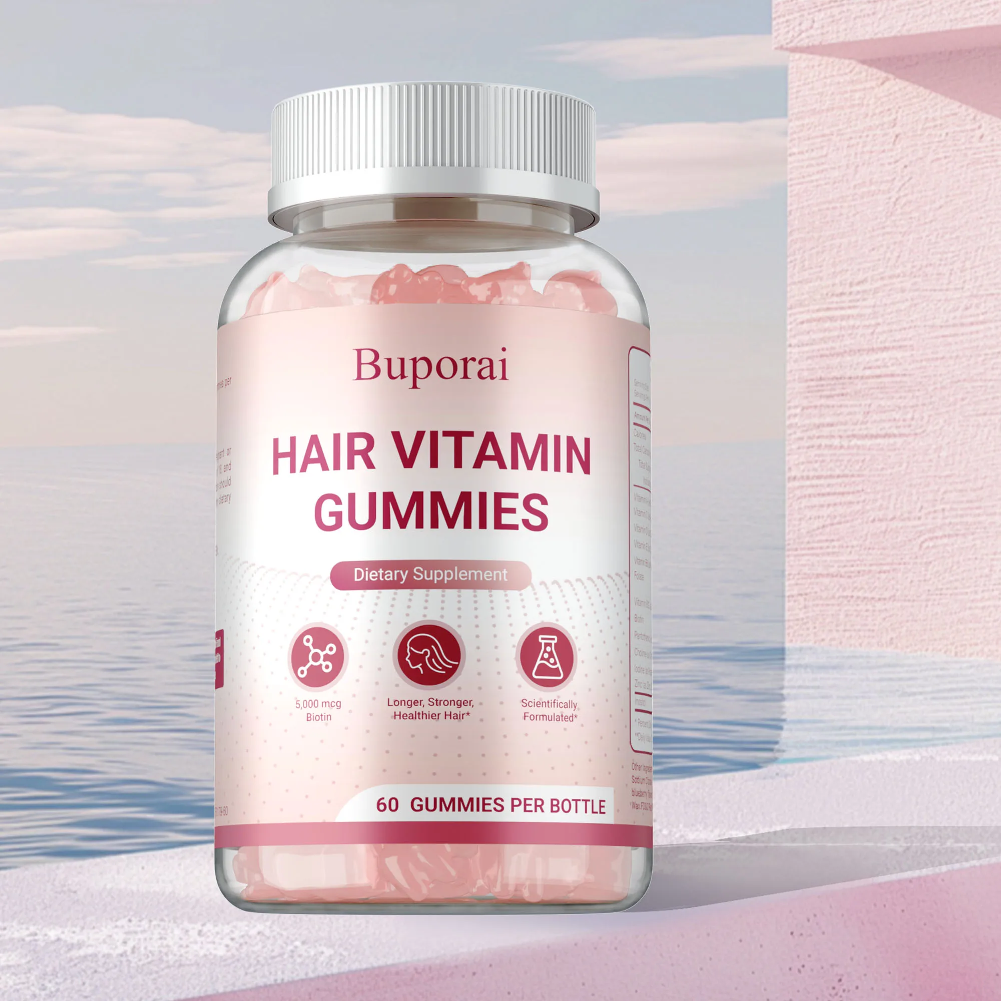 

Hair Growth Gummies for Women & Men - To Promote Healthy Hair and Skin, Skin Elasticity - Contains Vitamins and Biotin