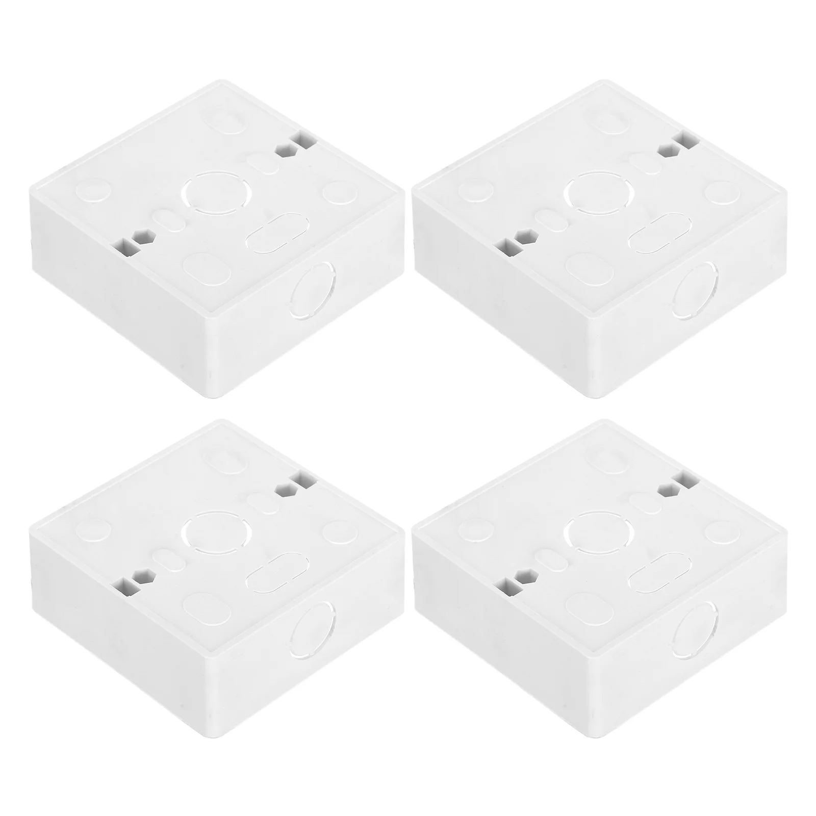 

4Pcs Outdoor Electrical Junction Box Durable PVC Material Easy Installation Versatile Use Wall Socket Boxes