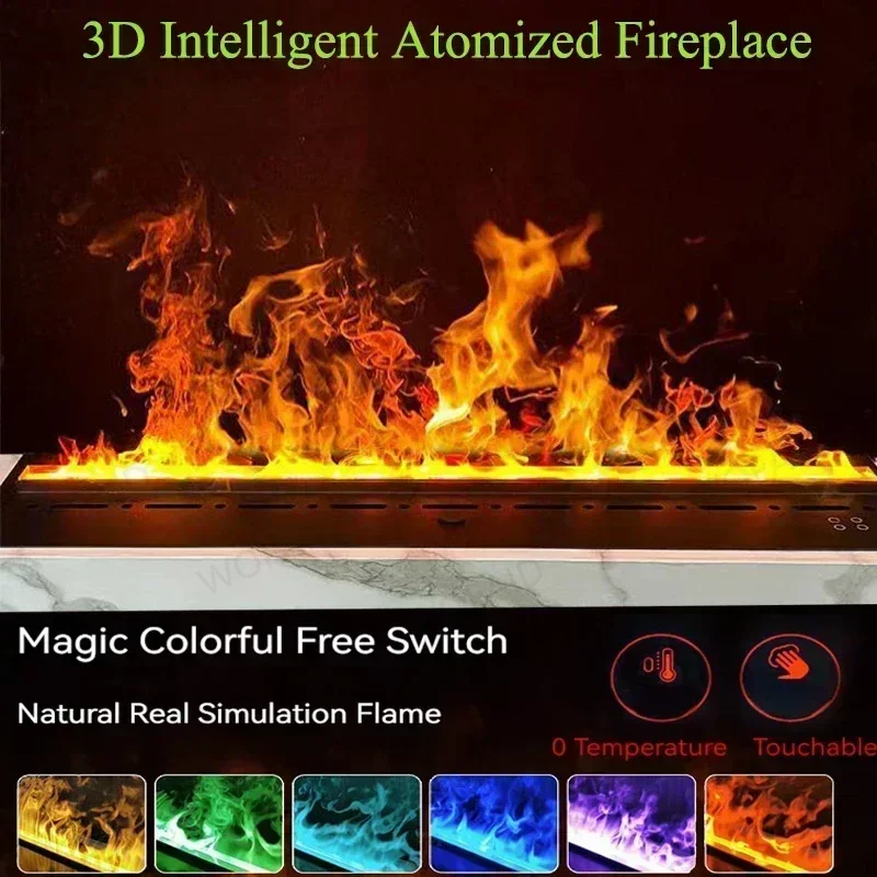 3D Atomizing Fireplace For Living Room Multi-color Fake Flame Electronic Fireplace Home Remote Control Water Steam Fireplace