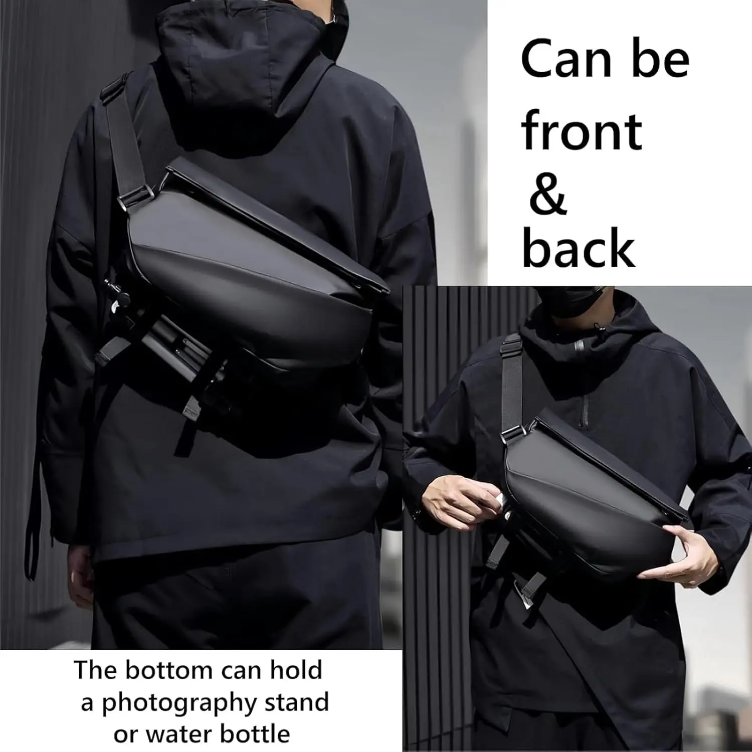 حقائب كروس كبيرة مضادة للسرقة للرجال متعددة الوظائف حقيبة كتف على الصدر للسفر وركوب الدراجات وحقيبة نهارية كاجوال للعمل #4