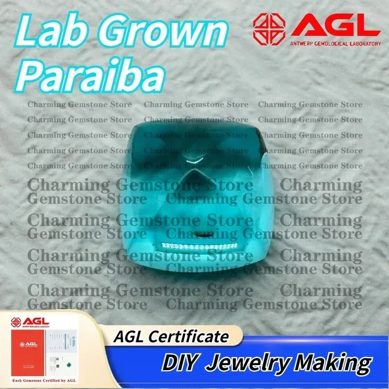 

Lab Grown Paraiba Gemstone Sugar Tower Shape for DIY Jewelry Making Ring Necklace Inlay AGL Certificate Lab Created Paraiba