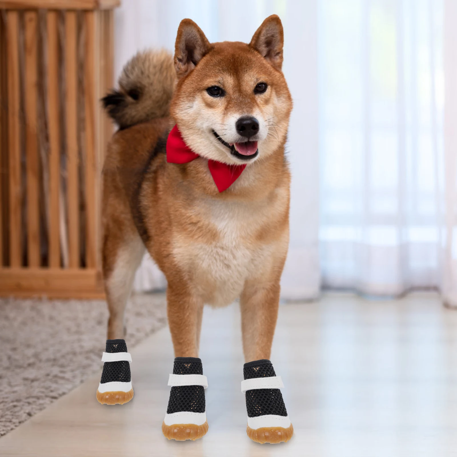 

4 Pcs Pet Breathable Shoes for Dogs Boots Waterproof Anti-slip Small