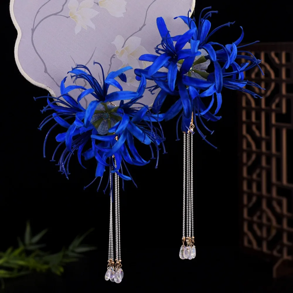 Lycorisradiata Flower Hair Clip Cloth Korean Style Simulation Flower Hairpins Duckbill Clip Chinese Style Barrettes