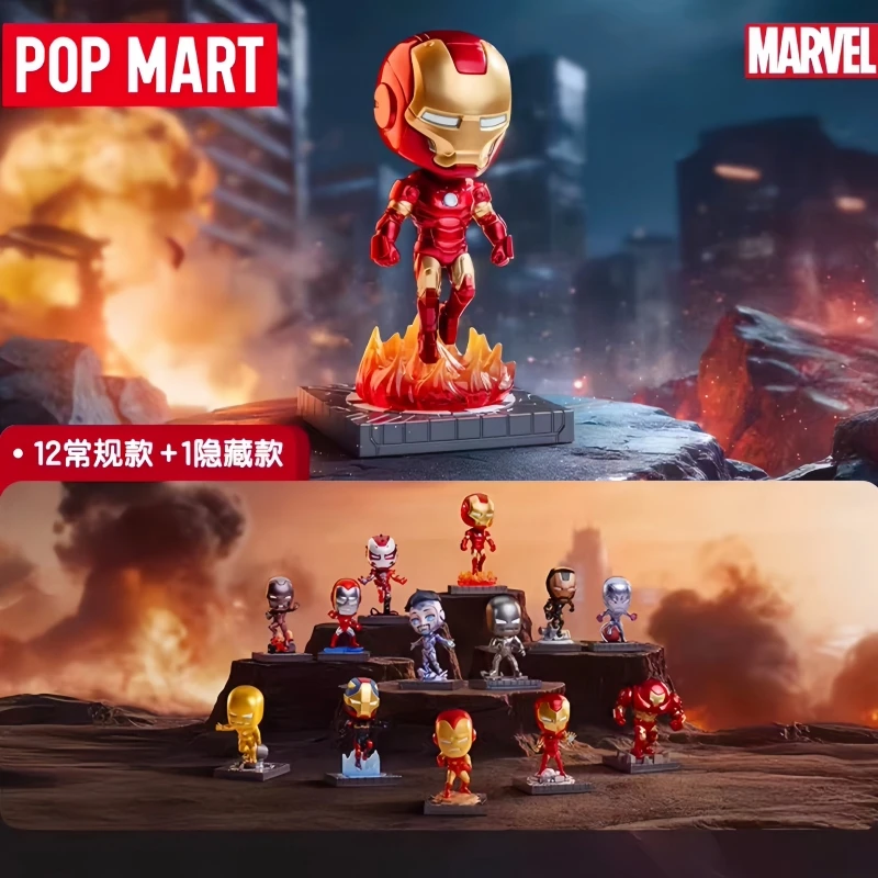 

New Hot Selling Genuine Stock Popmart Marvel Iron Man Chronicles Series Figurines Blind Boxes Toys Ornaments Collectibles Gifts