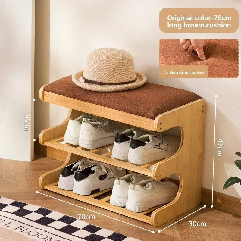 Firm Shoe changing stool door household shoe stool with storage can sit shoe cabinet non-solid wood shoe rack