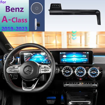 Dla Mercedes Benz A-Class W177 2023 2022-2019 Samochodowy uchwyt na telefon Ekran Stała podstawa Samochodowa magnetyczna bezprzewodowa podstawka ładująca MagSafe