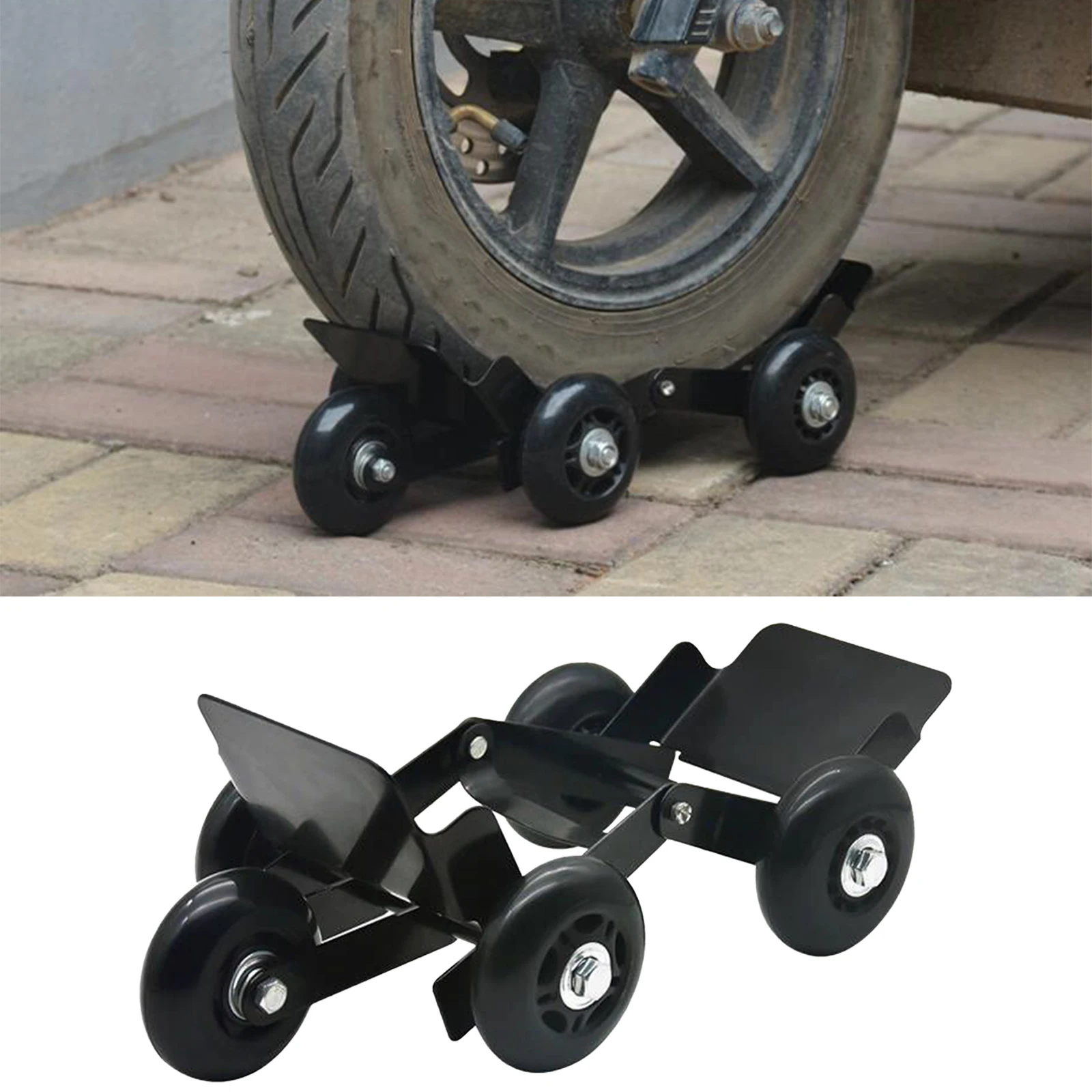 Motorcycle Moving Trailer  Multipurpose for Motorbike Auto Electric Bike Flat Tire Trolley Tire Deflation Carrier  26cmx15.5cm