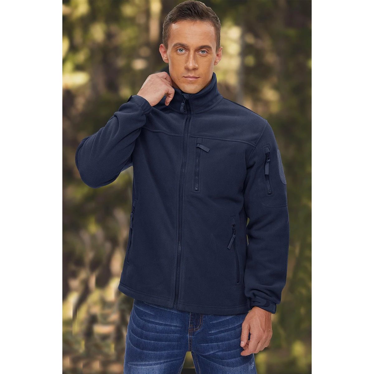 TACVASEN Men's Fleece Jacket Soft Warmth Windproof Full Zip Up Coat Multiple Zipper Pockets Hiking Working Outdoors Windbreaker 45 S1de193ad71ac4ace8221298b238eb0ddC