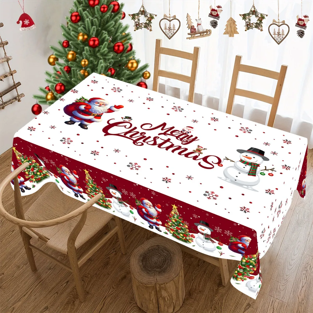 عيد الميلاد مفرش المائدة سانتا ثلج غطاء الطاولة حفلة عيد الميلاد الجدول زينة للمنزل 2025 نافيداد نوتال نويل عيد الميلاد الحلي #3