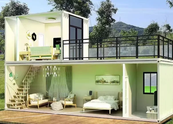 Prefabricated Glass Container villa, anti-earthquake steel container office, flood relief container Modular homestay