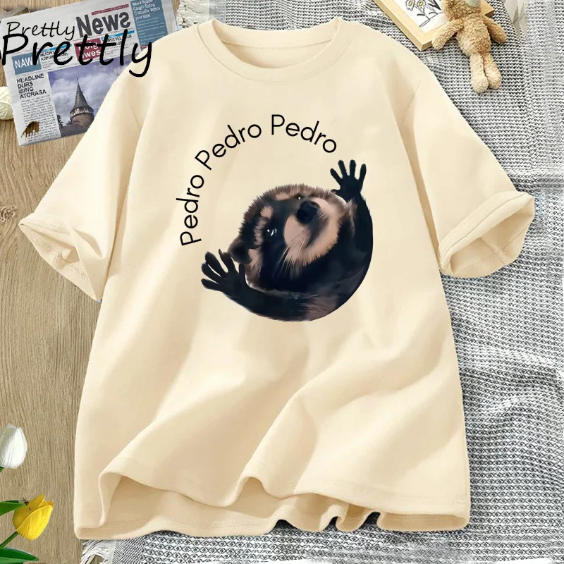 

Pedro Raccoon Tshirt Funny Trash Panda Dancing Meme Graphic T Shirts Women Men Animal T-shirt Cotton Short Sleeve Woman Clothing