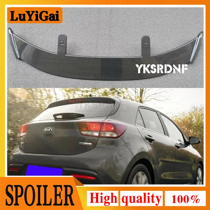 Use For KIA Rio Spoiler 2020 2021 2022 ABS Plastic Car Roof Spoiler Rear Tail Lip Wing Car Hatchback Universal Car Wing