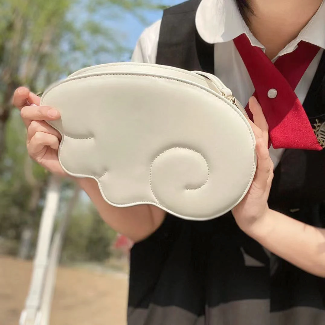 Japanese Original White Sweet and Cute Lolita Cloud Shoulder Crossbody Armpit Bag Cartoon Anime Jk Uniform Niche Handbag Women