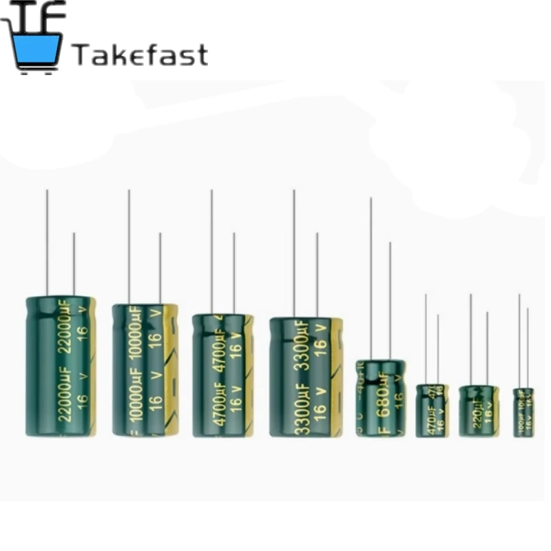 Kondensator aluminiowy wysokiej częstotliwości, niski ESR, 20%, 10V 16V 25V 35V 50V 400V 100UF 220UF 330UF 470UF 680UF 1000UF 1500UF 2200UF 3300UF