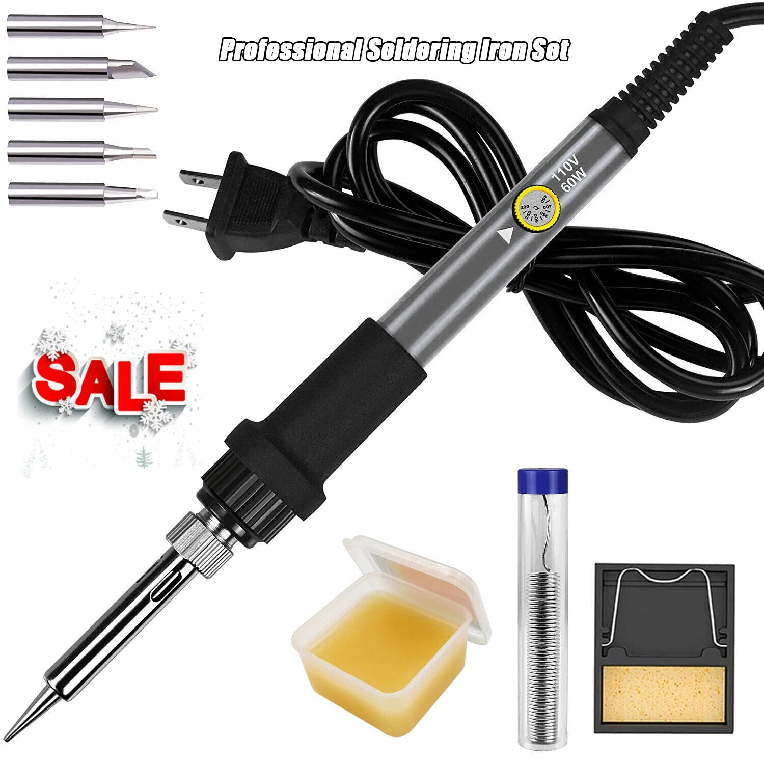 

ILIBILIB 60W Soldering Iron Kit Welding Irons Electronics Solder Tools Adjustable Temp