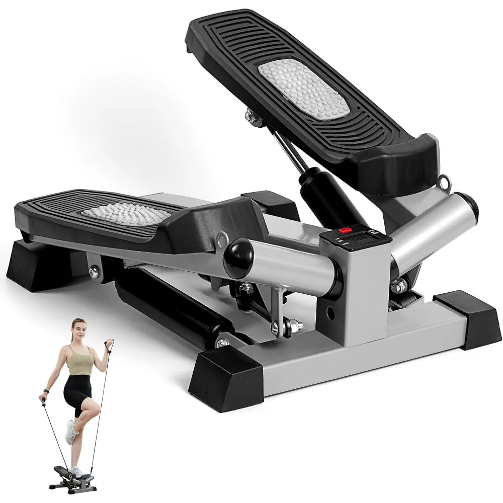 

Steppers for Exercise, Steppers for Exercise at Home, Hydraulic Mini Fitness Stepper with ResistancBands, 330lbs Weight