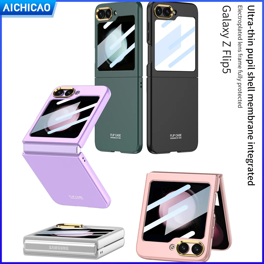 

ACC-For Samsung Galaxy Z Flip 5 Case Ultra-Thin Color Contact Lenses And Film All-In-One Essential For Men And Women Cover