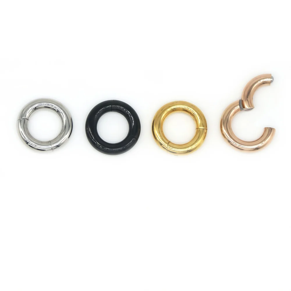 

24pcs Segment Ring Hoop Clickers Surgical Steel 3mm Thick 8mm Body Piercing Jewelry Ear Expander Black Rose