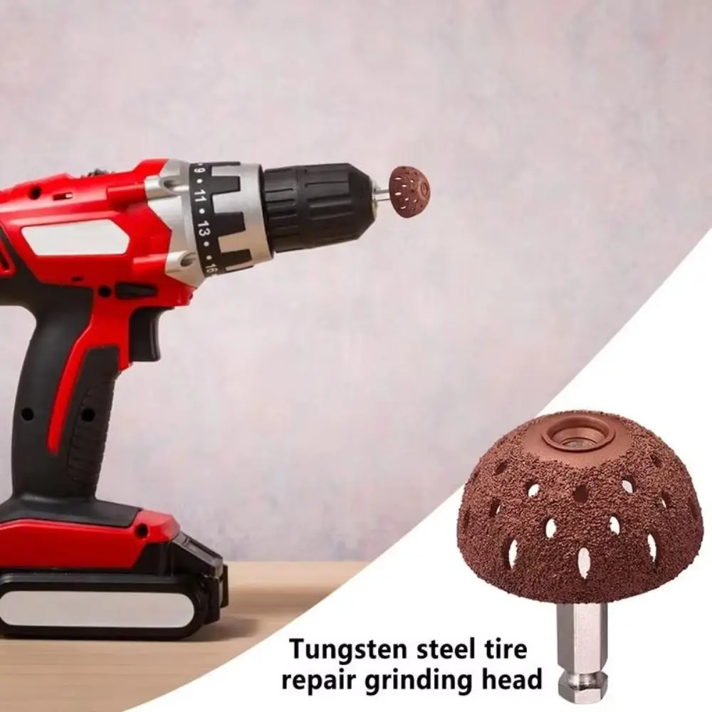 Tungsten Steel Tire Grinding Head Coarse Grit High-Speed Tire Buffing Wheel Bowl Type Hemispherical Tire Repair Tool Car Tire